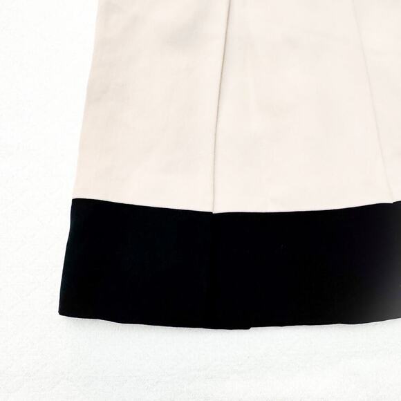 DVF Emme Soft Canvas Cream Black Pleated Silk Mini Skirt Size 4 MINT - Picture 3 of 8